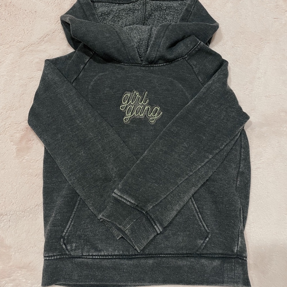 Wonder Nation • Handmade Girl Gang Embroider • Gray 4T Pullover Hoodie
